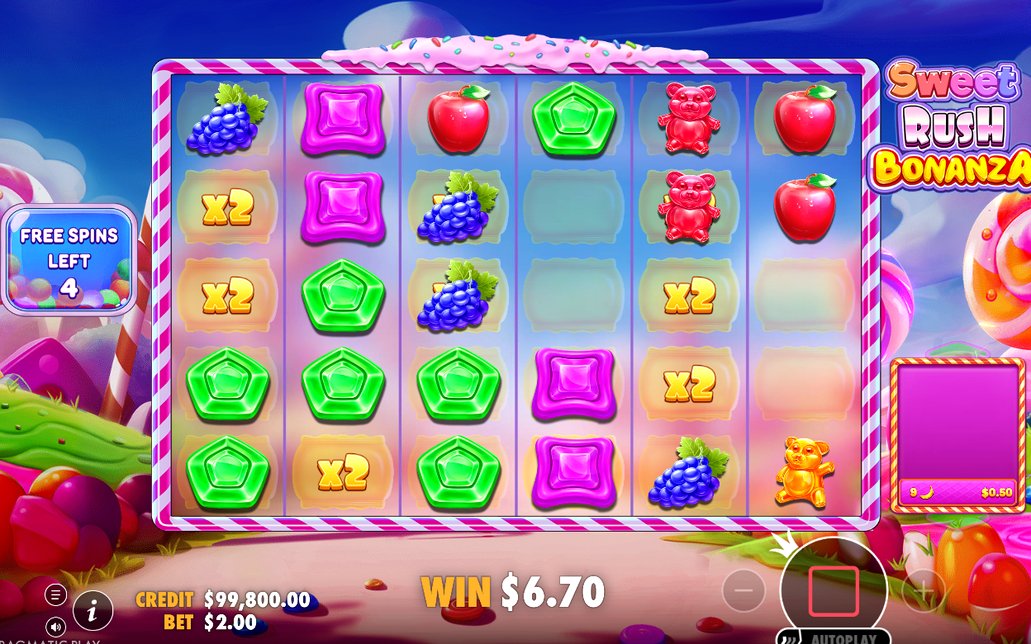 Free Spins screen for the round in play