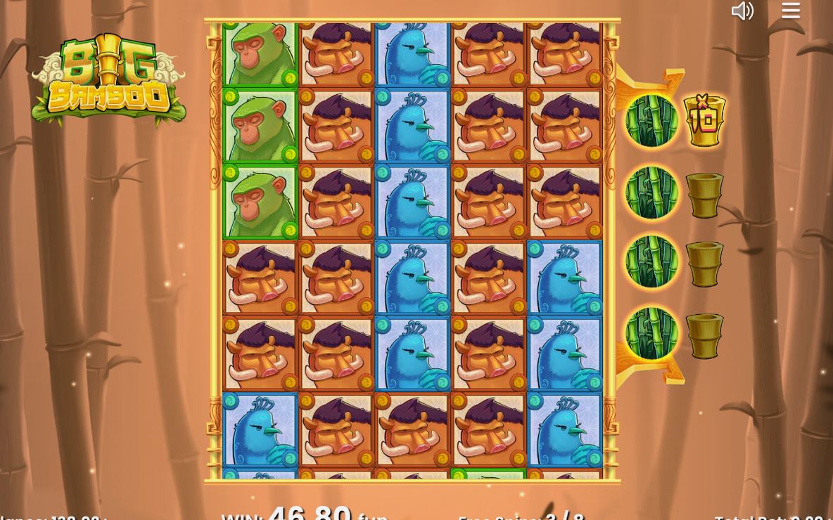 Win screen showing the total paid for one round